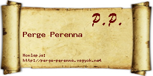 Perge Perenna névjegykártya
